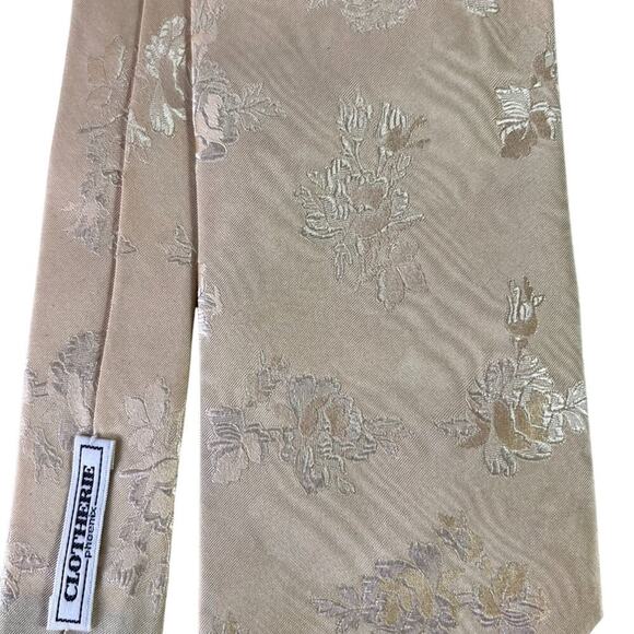 Ermenegildo Zegna Silk Tie Men’s Designer Gold Floral Pattern - Picture 7 of 10